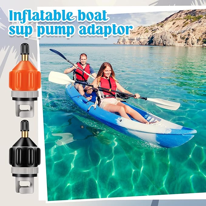 Shappy 2 Pieces Inflatable Boat SUP Pump Adaptor Air Pump Converter Air Valve Adapter Conventional Air Pump Adapter Pumping Head Connector for Inflatable Kayak Stand Up Paddle Board