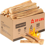 Fatwood Fire Starter Sticks for Fireplace, Fire Pit, Bonfires, Campfires, Wood Stoves, Mini Firewood Starter, 100% Natural Pine Fire Kindling Wood (10.0, Pounds)