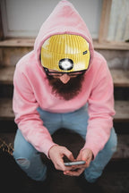 ATNKE LED Lighted Beanie Hat,USB Rechargeable 4 LED Running Headlamp Bright Cap with The Light Gifts for Men and Women