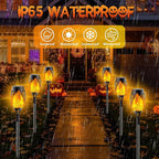 10 Pack Solar Lights Outdoor, Mini Solar Torch Lights with Flickering Flame for Halloween Decor, Solar Halloween Lights Waterproof Solar Powered Outdoor Lights for Garden Pathway Patio Yard Porch