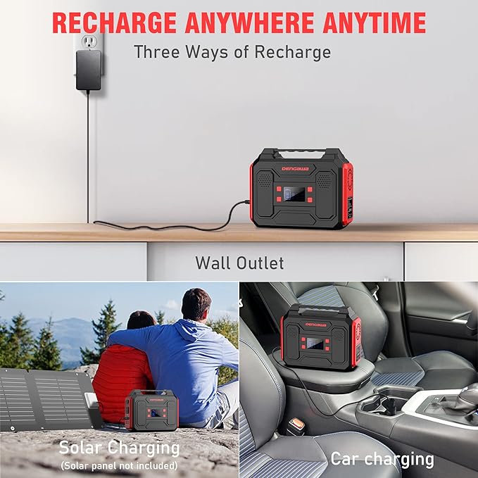 Power Bank with AC Outlet 250Wh, Solar Generator Power Bank, 300W Portable Power Station,110V Small Portable Generator for Home Use Camping Emergency Hunting Outdoor