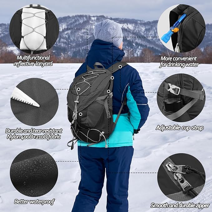 Seektop 20L Ultra Lightweight Waterproof Hiking Backpack Small Outdoor Foldable Day Pack for Women Men