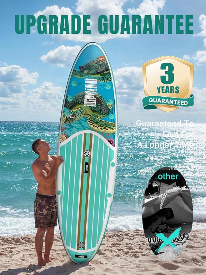 Niphean Inflatable Stand Up Paddle Board with SUP Accessories, Anti-Slip EVA Deck, 10’6’’ Inflatable Paddle Boards for Adults & Youth of All Skill Levels