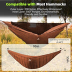 Hammock Underquilt for Camping Hammock - Brown - Full Length Camping Quilt for Lightweight Soft Warm 3-4 Seasons 41-68°F, for Hiking Backpacking Traveling Beach (Hold Up to 500lbs)
