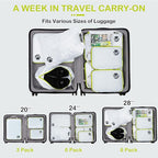 Cipway Compression Packing Cubes, Lightweight Travel Luggage Organizers with Shoe Bag, Toiletry Bag & Laundry Bag, Travel Essentials for Carry on Suitcase (8 Piece,White)