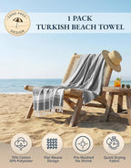 LANE LINEN Beach Towel, Oversized Beach Towel 39"x71", Lightweight Beach Essentials for Women, Large Pool Towel, Absorbent & Quick Dry, Sand Free Beach Towel - Alloy
