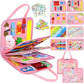 Esjay Toddler Busy Board Montessori Toys for Girls, Sensory Book Educational Activities for Learning Fine Motor Skills, Birthday Gifts for Girls Toddlers, Travel Toys for Airplane Car, Fairy Horse
