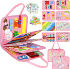 Esjay Toddler Busy Board Montessori Toys for Girls, Sensory Book Educational Activities for Learning Fine Motor Skills, Birthday Gifts for Girls Toddlers, Travel Toys for Airplane Car, Fairy Horse