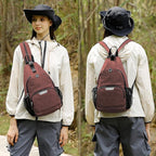MOSISO Sling Backpack Travel Hiking Daypack, Crossbody Convertible Sling Bag with Front Pocket One Shoulder Chest Bag