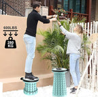 ALEVMOOM Upgraded Telescoping Collapsible Stool with Cushion, Folding Stool with Printing Portable Retractable Foldable Seat Max Load 600lbs for Adults Camping Fishing Outdoor