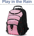 Boavan Laptop Backpack for men, 15.6 inch Laptop Bag with USB Port, Waterproof Travel Work Backpack Purse, Anti-Theft Teacher Nurse Doctor Casual Bookbags Office Business backpack，PinkBlack