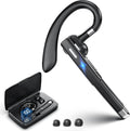 Bluetooth Headset, 100Hrs Talk Time Dual Noise Cancellation Wireless Earpiece, V5.4 Built-in Mic & Mute Button 270° Rotatable Hands Free Headphones with 500mAh Charging Case for Business/Driving