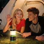 AlpsWolf Camping Lantern Rechargeable, Stepless Dimming LED Lantern, 4000mAh Rechargeable Lantern for Power Outages, IPX4 Waterproof Portable Camping Light, Green 1 Pack