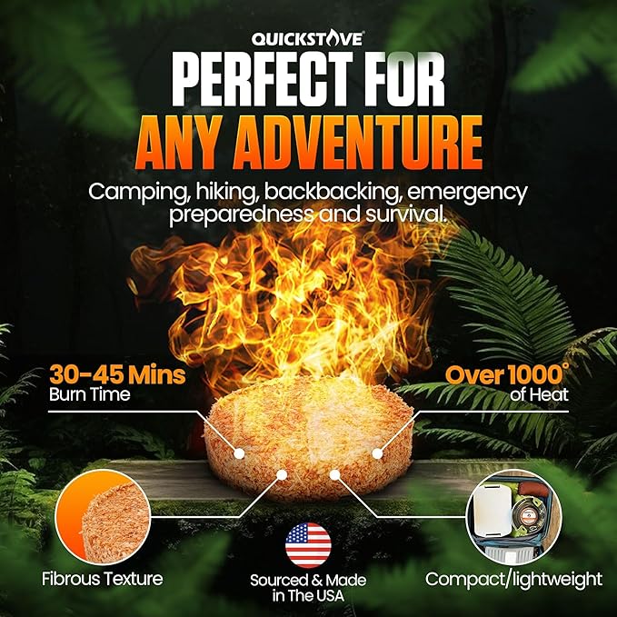 Fire Starters (108 Pack) – Waterproof Emergency Fuel Disks for Camping Essentials, Wood Stove, Fireplace, Fire Pit, Survival Kit, Campfire & Outdoor Accessories