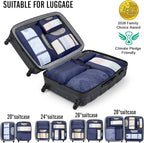 Veken 8 Set Packing Cubes for Travel Essentials, Suitcase Organizer Bags in 4 Sizes, Carry-On Luggage Accessories with Large Laundry & Hanging Toiletry Bag, Must-Have for Airplane, Road Trip & Camping
