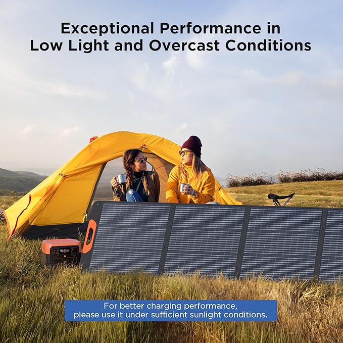 220 Watt Portable Solar Panel for Power Station,Hurricane Preparedness Items,18.6V Foldable Solar Charger with Solar Cable 23.5% High Efficiency IP67 Waterproof 4 Kickstands for Camping RV Trip