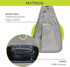 Antik Kraft Tasha Crossbody Sling (Grey) | Vegan Leather Crossbody Bag for Women with 16-20" Strap | Sling Bags for Women with Durable Antique Brass Hardware | 7in x 2.5in x 12.5in |