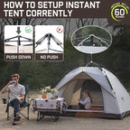 Happy Travel 1/2/3/4 Person Camping Tent, Instant Easy Pop Up Tents for Camping,Automatic Waterproof Family Camping Tent, Easy Set Up Tent,Portable Windproof Dome Tent for Camping Hiking & Traveling