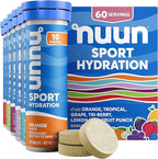 Nuun Sport Electrolyte Tablets with Magnesium, Calcium, Potassium, Chloride & Sodium, Gluten Free & Vegan, Mixed Flavors, 6 Pack (60 Servings Total)