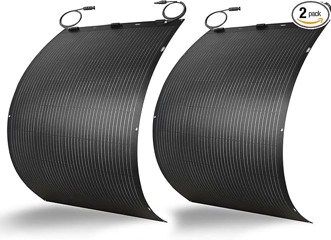 400W Flexible Solar Panel Greenmagic 2 PCS 200W Solar Panels IP68 Waterproof 20V Ultra Thin Lightweight Charger for RV Marine Boat Cabin Van Car Uneven Surfaces Monocrystalline Bendable