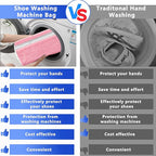 2Pcs Reusable Shoe Washing Machine Bag for Washer and Dryer:Free Up Hands, Prevent Deformation,shoe bag with Zipper Protection Design, Use for all Shoes,Sports Shoes(Yellow) (A-Pink)