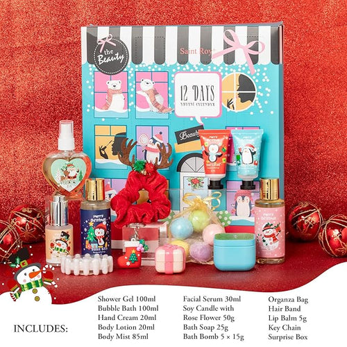 16 Pcs Advent Calendar 2025 Christmas Gifts for Women Mom - Luxury 2025 Gift Box for Christmas, Bath and Body Gift for Sister, Gift Baskets Set for New Year Gift, Christmas Bath and Body Gift Set