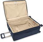 Briggs & Riley 31" Extra Large Expandable Spinner - Checked Luggage for Travel, Suitcases with Wheels, Softside Rolling Bag for Men & Women, Self-Repairing Zipper - Baseline Collection, Navy