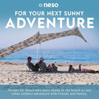 Neso Gigante - Portable Beach Tent - Ideal to Enjoy with Family and Friends - UPF 50+, Water-Resistant, and Lightweight - Grey Camo, 11' x 11'