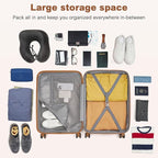 Kono Medium Sized Checked Luggage, 24 Inch Expandable with Spinner Wheels, TSA Lock, ABS + PC Lightweight Travel Suitcase with Larger Capacity and Lighter Weight, Navy