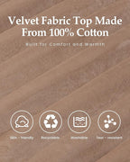 Inflatable Sleeping Pad for Camping, Extra-Thick 4.75" Single Air Mattress with Soft Velvet Top, Machine Washable, Family Lightweight 4-Season Pad for Traveling & Hiking, Brown