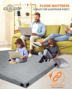 3 Inch GAIALOOP Thick Memory Foam Camping Mattress Sleeping Pad [Car/Tent/Cot] Glamping Portable Floor Mat Roll Up Futon Mattress for Guests Sleepover