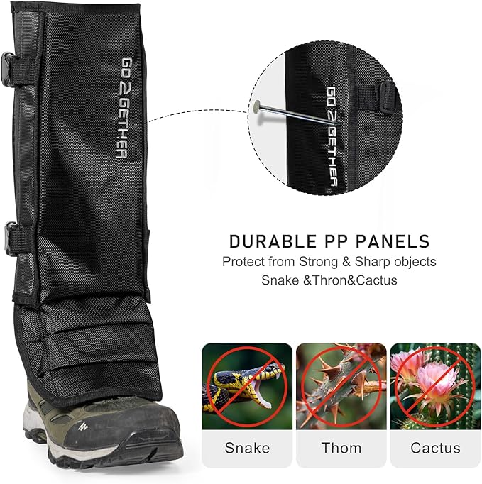 Snake Gaiter, Gaiters for Hunting, Waterproof Snake Chap for Men and Women,Shoe Boot Leg Gaiter with Adjustable Size