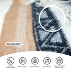 Cozy Wool Blanket | 100% Virgin Wool from New Zealand | Perfect Throw/Sofa Blanket with Fringes in Stripes Design (140 x 200 cm)