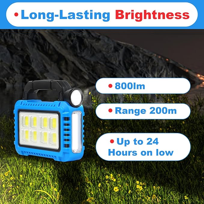 Lantern Camping Essentials Accessories Gear Solar Lights, LED Flashlight for Power Outages, Rechargeable Tent Lights for Emergency, Hurricane, Survival Kits, Operated Lamp