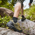 SHULOOK Men's Waterproof Hiking Shoes Lightweight Anti Slip Outdoor Ankle Boots Breathable Hike Trekking Trails Shoe