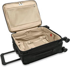 Briggs & Riley Compact 19" Carry-On Expandable Spinner - Carry On Luggage for Travel, Suitcases with Wheels, Softside Rolling Bag for Men & Women, Garment Panels - Baseline Collection, Black