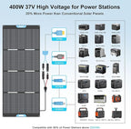 400W Portable Solar Panel for Power Station, 23.5% High Efficiency ETFE Foldable Solar Panels Charger, Fast Installation with Kickstands, IP67 Waterproof for RV, Outdoor Camping, Off Grid Blackouts