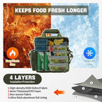 QT&QY Tactical Lunch Box for Men Expandable 18L Heavy Duty Military Insulated Cooler Bag, Leakproof Thermal Lunch Bag for Work Camping Outdoor Picnic Pail Adult Meal MOLLE Webbing Green