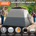 ArkTrek 6 Person Tents for Camping-Robust Family Camping Tent Cabin w Ground Sheet, Rainfly Cover, Powerport-Comfy Large Quick, Waterproof Pop up Camping Tent for Picnics Fishing Hiking