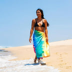 Elite Trend Microfiber Beach Towel Waffle for Adults with Bag - Extra Large 78x35 inch Lightweight Sand Free Quick Dry Towel for Travel, Swimming, Yoga, Camping (Tie Dye)