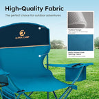 ALPHA CAMP Camping Chair 2 Pack Portable Chair with 3-Can Cooler Folding Chair with Side Pocket and Cup Holder, Collapsible for Camping, Tailgates, Beach, Fishing and Sports,2PC