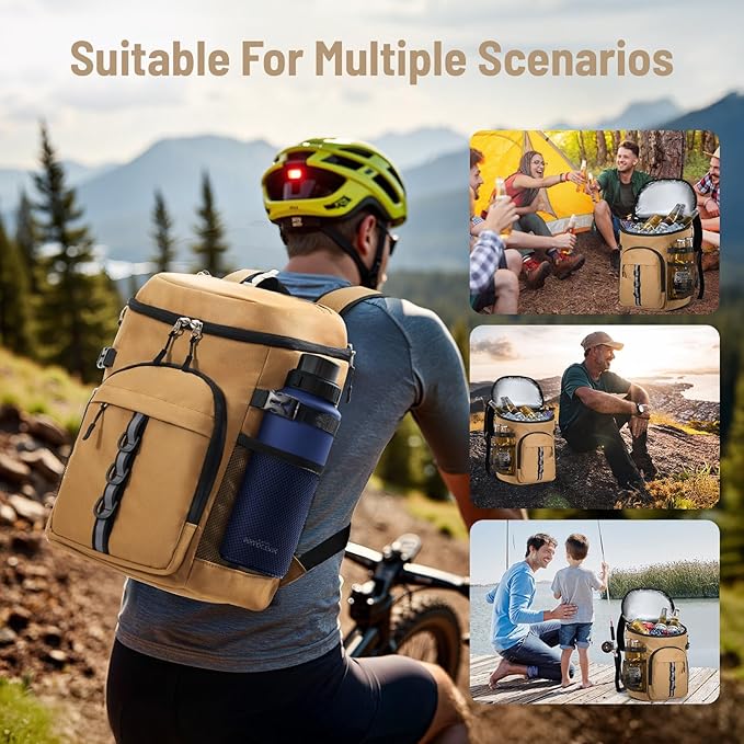 Cooler Backpack, Lightweight and Large Capacity Soft Backpack Cooler, Leak Proof Cooler Bag for Men Women