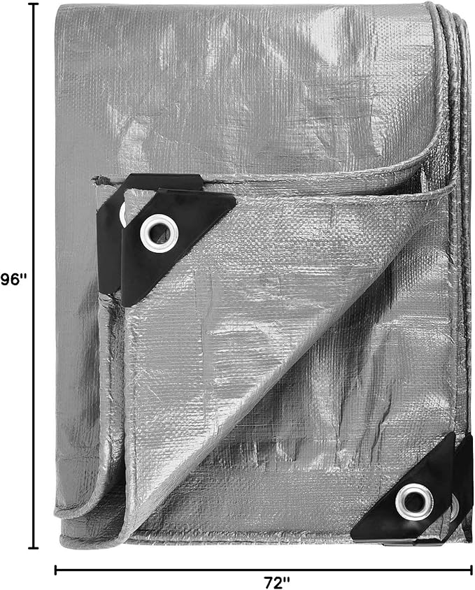 Heavy Duty 10 Mil Tarp Cover Waterproof UV Resistant Tarpaulin Used for Outdoor, Hunting, Camping, Backpacking, Canopy Tent, Ground Tarp, Cover Boat, Motorcycles, Roofs, Wood