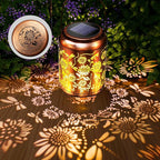 Hyrion Sunflower Solar Lanterns Outdoor Waterproof Metal Hanging Lights, Garden Decor Gifts for Women, Mom, Grandma Solar Decorations for Yard, Patio, Backyard, Porch, Lawn, Walkway, Tabletop