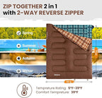 KingCamp Sleeping Bag for Adults, Cold Weather & Warm XL Big and Tall Flannel Sleeping Bags with Compression Sack Portable Waterproof Essentials Gear Accessories for Outdoor Camping