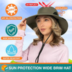 SUN CUBE Wide Brim Sun Hat Men Women, Fishing Hats Sun UV Protection, Mens Hiking Bucket Hat Safari Beach Boonie, UPF 50+