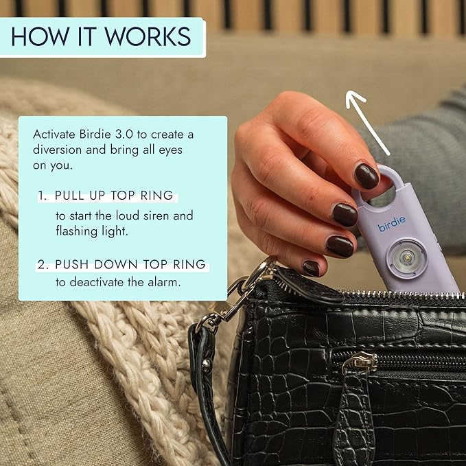 She’s Birdie 3.0 New Version – The Original Personal Safety Alarm for Women by Women–Loud Siren, Flash Light and Rechargeable Battery in a Variety of Colors (Cheetah)