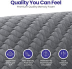 Sidney Sleep Set of 2 Queen Size Bed Pillows for Side and Back Sleepers - Adjustable Filling - Memory Foam Pillows for Neck and Shoulder Pain - Customizable Loft - Extra Foam Included (Grey)