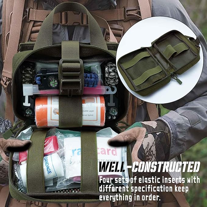 Upgrade Molle Rip Away Ifak Pouch, Tactical Small Belt First Aid Pouch Medical Utility EMT Pouch Only