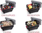 Rubbermaid® ActionPacker®️ 8 Gal Lockable Storage Box Pack of 4, Outdoor, Industrial, Rugged, Grey and Black